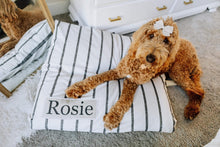 Load image into Gallery viewer, Dog Bed Cover - Striped Dog Beds - Farmhouse Dog Bed - Custom Dog Bed - Pet Beds - Black and White Dog Bed Cover - ALL SIZES - Washable