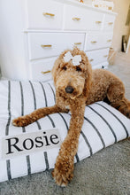 Load image into Gallery viewer, Dog Bed Cover - Striped Dog Beds - Farmhouse Dog Bed - Custom Dog Bed - Pet Beds - Black and White Dog Bed Cover - ALL SIZES - Washable