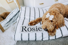 Load image into Gallery viewer, Dog Bed Cover - Striped Dog Beds - Farmhouse Dog Bed - Custom Dog Bed - Pet Beds - Black and White Dog Bed Cover - ALL SIZES - Washable
