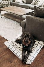 Load image into Gallery viewer, Plaid Dog Bed Cover - Dog Beds - Personalized Dog Bed - Custom Dog Bed - Black and White - Farmhouse Dog Bed Cover - ALL SIZES - Washable