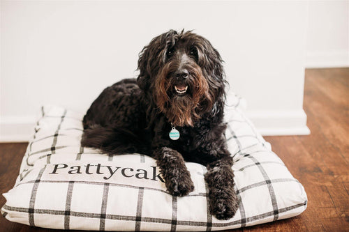 Plaid Dog Bed Cover - Dog Beds - Personalized Dog Bed - Custom Dog Bed - Black and White - Farmhouse Dog Bed Cover - ALL SIZES - Washable