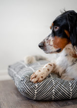 Load image into Gallery viewer, Herringbone Dog Bed - Dog Bed Cover - Farmhouse Dog Bed - Black and White - Durable Dog Bed - Washable - Large Pet Bed - Custom Dog Bed
