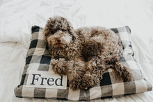 Load image into Gallery viewer, Herringbone Dog Bed - Dog Bed Cover - Farmhouse Dog Bed - Black and White - Durable Dog Bed - Washable - Large Pet Bed - Custom Dog Bed