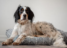 Load image into Gallery viewer, Herringbone Dog Bed - Dog Bed Cover - Farmhouse Dog Bed - Black and White - Durable Dog Bed - Washable - Large Pet Bed - Custom Dog Bed