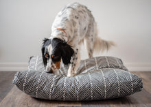 Load image into Gallery viewer, Herringbone Dog Bed - Dog Bed Cover - Farmhouse Dog Bed - Black and White - Durable Dog Bed - Washable - Large Pet Bed - Custom Dog Bed