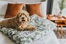 Load image into Gallery viewer, Dog Bed - Dog Bed Cover - Plant Dog Bed - Pet Pillow - Washable Dog Bed - Custom Dog Pillow - Modern Farmhouse Dog Bed - Botanical Dog Bed
