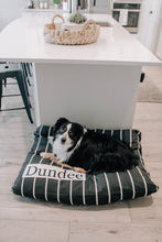 Load image into Gallery viewer, Striped Dog Bed Cover - Black Dog Beds - Personalized Dog Bed - Custom Bed - Farmhouse Dog Bed Cover - ALL SIZES - Washable - Small - Large