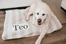 Load image into Gallery viewer, Striped Dog Bed Cover - Gray Dog Beds - Personalized Dog Bed - Custom Bed - Dash - Boho Dog Bed Cover - New Pet - Washable - Small - Large