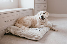 Load image into Gallery viewer, Striped Dog Bed Cover - Gray Dog Beds - Personalized Dog Bed - Custom Bed - Dash - Boho Dog Bed Cover - New Pet - Washable - Small - Large