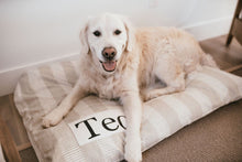 Load image into Gallery viewer, Striped Dog Bed Cover - Gray Dog Beds - Personalized Dog Bed - Custom Bed - Dash - Boho Dog Bed Cover - New Pet - Washable - Small - Large
