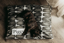 Load image into Gallery viewer, Boho Dog Bed - Dog Bed Cover - Farmhouse Dog Bed - Black and White - Durable Bed - Washable - Large Pet Bed - Custom Dog Bed - Personalized