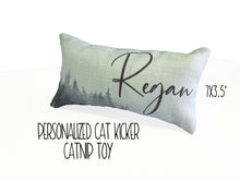 Load image into Gallery viewer, Personalized Catnip Cat Kicker - Personalized Cat Toy - Catnip Toy - Name Toy - Custom Cat Toy - Mountain Cat Toy