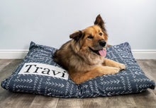 Load image into Gallery viewer, Blue Dog Bed Cover - Arrow Pet Bed - Navy - Dark Blue - Custom Dog Bed - Personalized Dog Bed - Farmhouse Dog Bed - Cat Bed - Washable Bed
