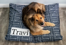 Load image into Gallery viewer, Blue Dog Bed Cover - Arrow Pet Bed - Navy - Dark Blue - Custom Dog Bed - Personalized Dog Bed - Farmhouse Dog Bed - Cat Bed - Washable Bed