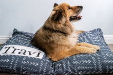 Load image into Gallery viewer, Blue Dog Bed Cover - Arrow Pet Bed - Navy - Dark Blue - Custom Dog Bed - Personalized Dog Bed - Farmhouse Dog Bed - Cat Bed - Washable Bed