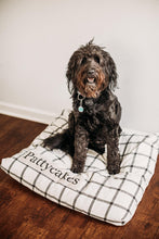 Load image into Gallery viewer, Plaid Dog Bed Cover - Dog Beds - Personalized Dog Bed - Custom Dog Bed - Black and White - Farmhouse Dog Bed Cover - ALL SIZES - Washable
