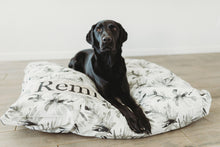 Load image into Gallery viewer, Gray Leaf Dog Bed Cover - Dog Beds - Personalized Dog Bed - Custom Dog Bed - Black and White - Boho Dog Bed Cover - ALL SIZES - Washable
