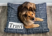 Load image into Gallery viewer, Blue Dog Bed Cover - Arrow Pet Bed - Navy - Dark Blue - Custom Dog Bed - Personalized Dog Bed - Farmhouse Dog Bed - Cat Bed - Washable Bed

